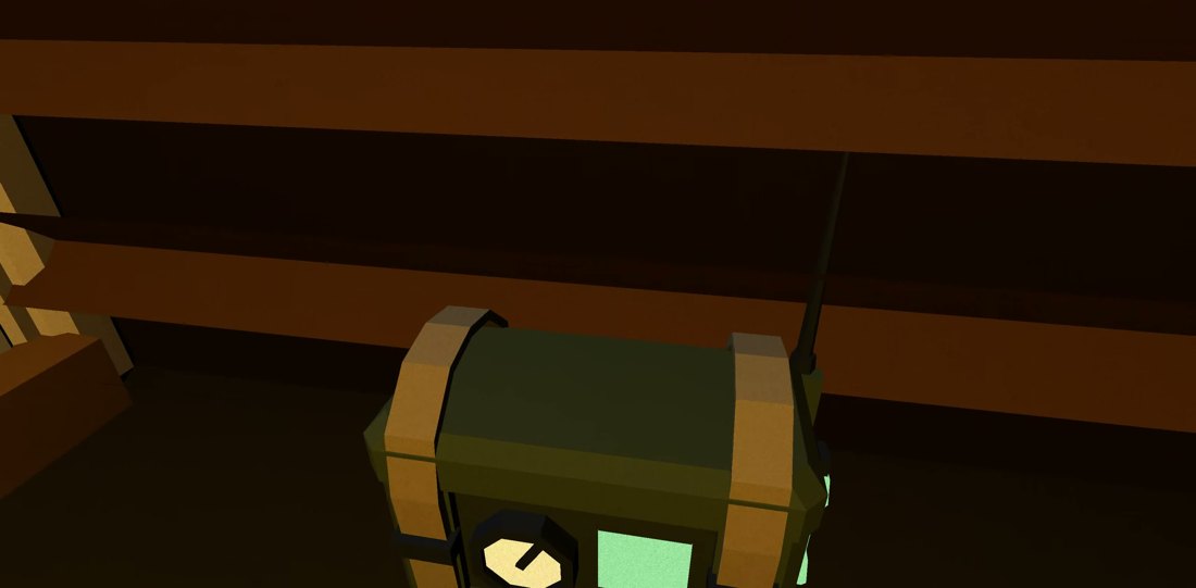 The field radio under the back window
